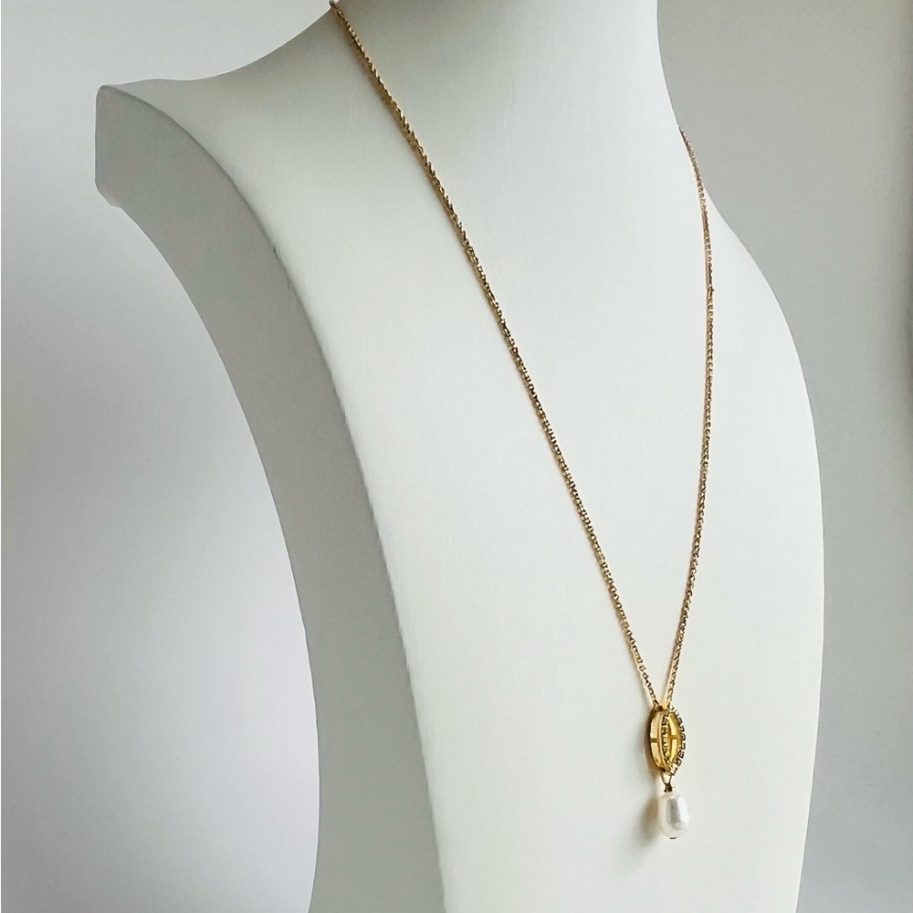 White Cultured Pearl and Pave Cubic Zirconia Pendant
Necklace - Picture 8 of 11